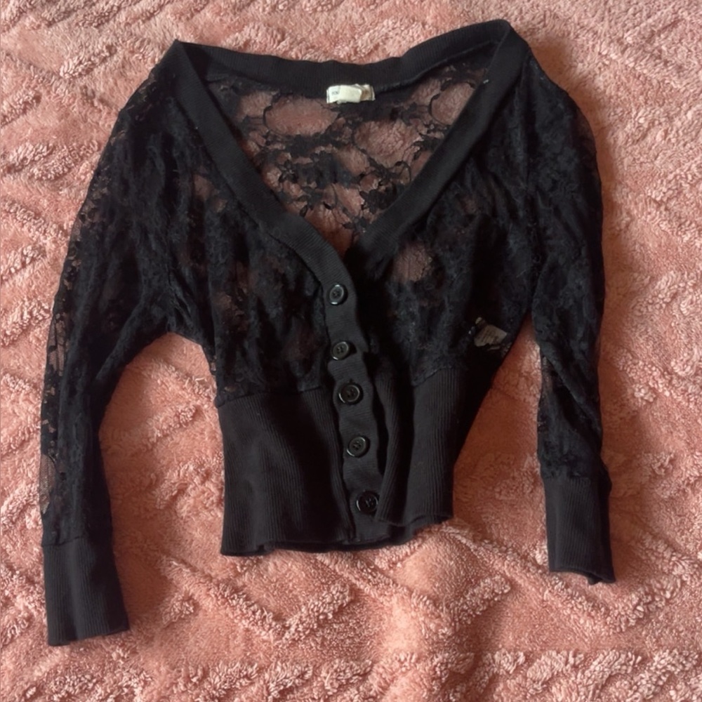 Zenana Outfitters Black Lace Top